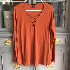 Burnt orange long sleeve shirt